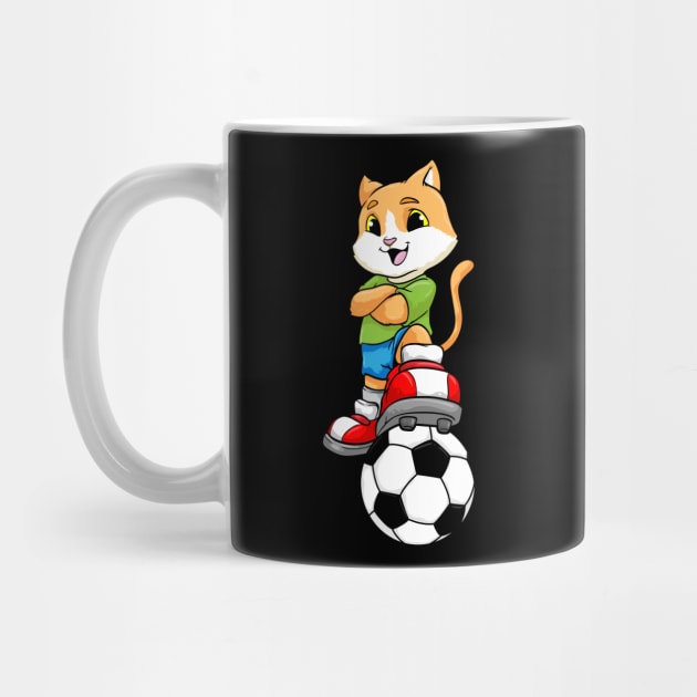 Cat as Soccer player with Soccer ball and Shoes by Markus Schnabel